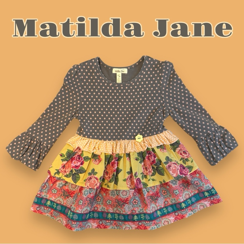 Matilda Jane Friends Forever Mixed Print Ruffle Dress
